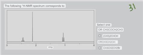 Solved The Following H Nmr Spectrum Corresponds To Select Chegg