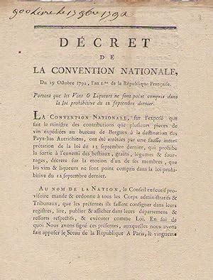 Décret de la Convention Nationale du 19 octobre 1792 l an I de la