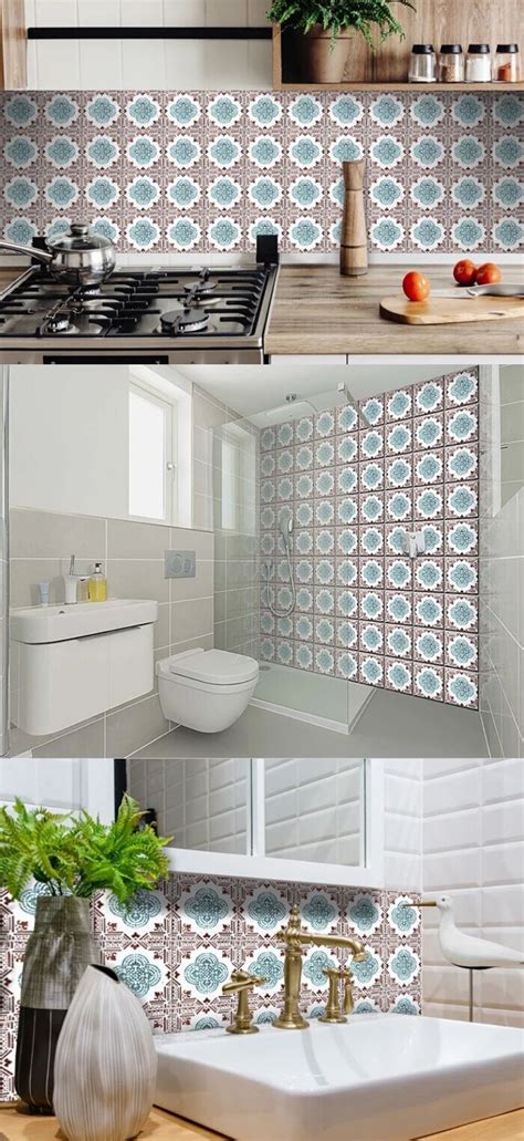 Decorative Tile Stickers Set Of 24 Peel And Stick Bathroom Tile Stickers Tiles Design House Tiles