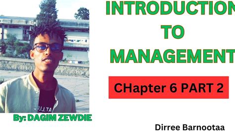 Introduction To Management Chapter Part By Afaan Oromoo Youtube