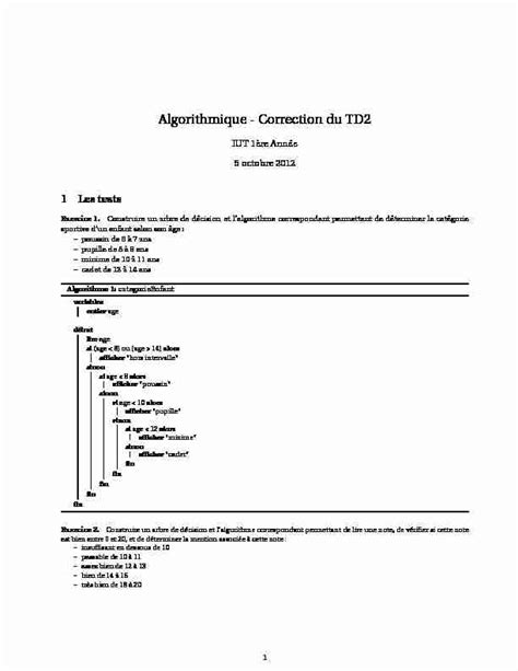 Algorithmique Correction Du TD2 PDF