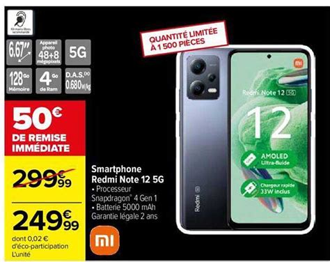 Promo Smartphone Redmi Note G Xiaomi Chez Carrefour Icatalogue Fr