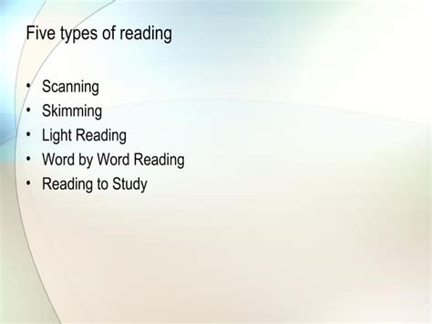 Reading Skills And Speed Ppt