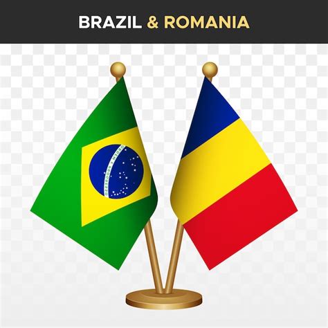 Brasil vs romênia bandeiras brasileiras bandeira do brasil Vetor Premium