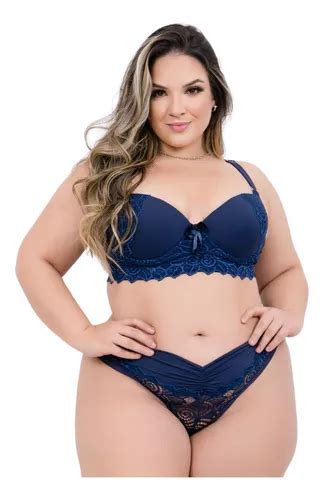 Kit C Conjuntos Lingerie Fio Duplo Premium Plus Size Mercadolivre