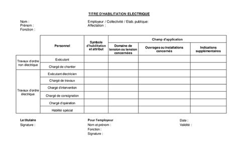 Mod Le Habilitation Lectrique Doc Pdf Page Sur