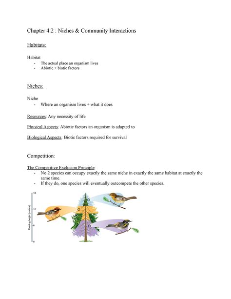 Biology Ch 4 2 Arden Manson Chapter 4 Niches Community