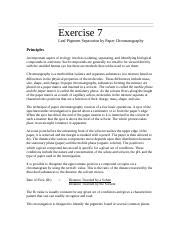 L7 Leaf Pigment Separation By Paper Chromatography Docx Exercise 7