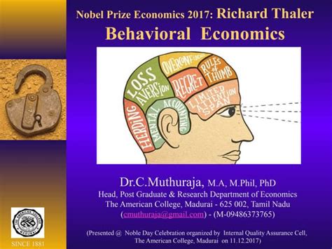 Dr C Muthuraja S Presentation On Nobel Prize Economics 2017 Richard Thaler Behavioral