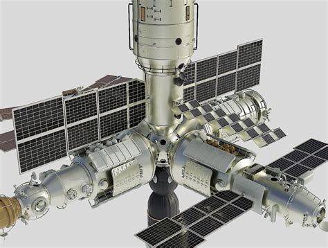 Mir Space Station D Model Obj Fbx Stl Dae Blend Free D