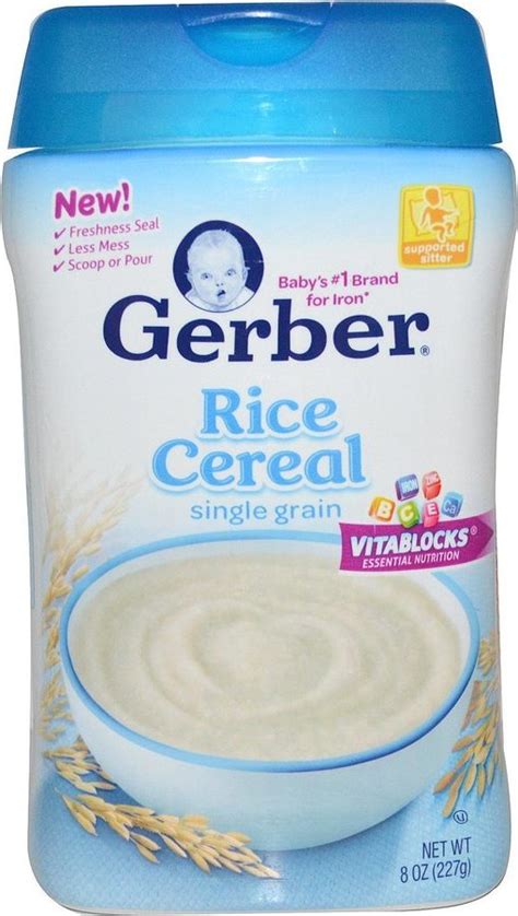 15000070007 Gerber Single Grain Rice Cereal Baby Food 8 Oz