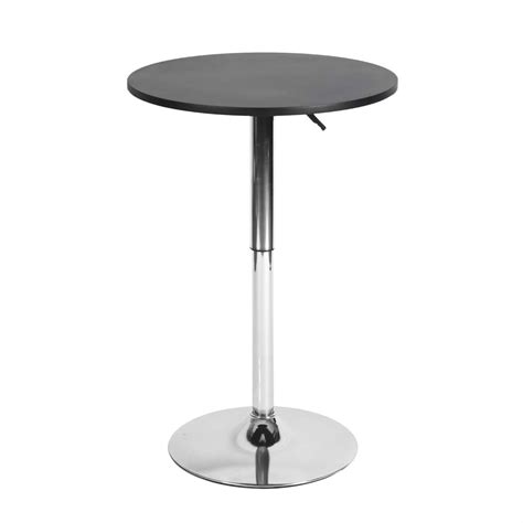 Mesa De Bar Redonda De Ajustable Rotaci N X X Cm Negro The