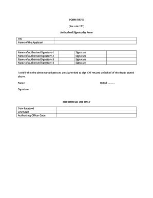 Fillable Online Webtel Form Vat See Rule Authorised Signatories