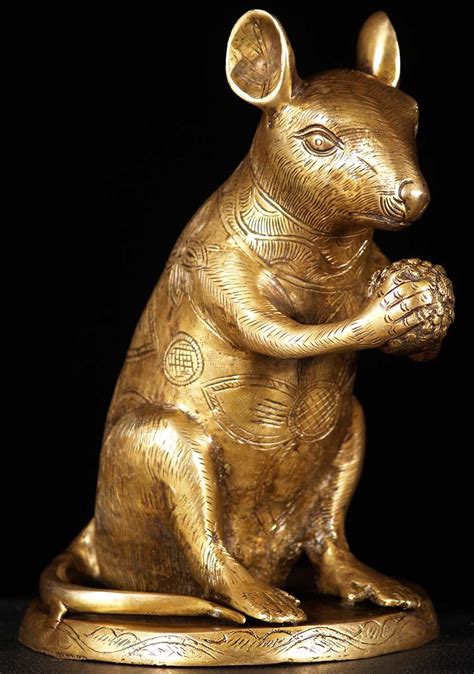 Brass Statue Of Ganesha S Rat Mooshika 11 72bs10z Hindu Gods And Buddha Statues