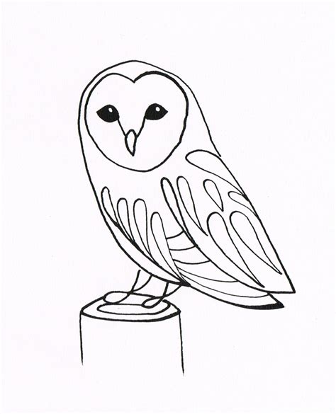 Simple Owl Drawing Coloring Pages