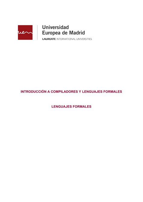 Pdf Introducci N A Compiladores Y Lenguajes Formales