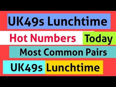 Uk S Lunchtime Lotto Most Common Paire R D Lotto Guide Youtube