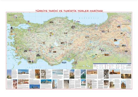 Türkiye Tarihi Ve Turistik Yerler Haritası 70x100cm 90,00 TL + Kdv ...