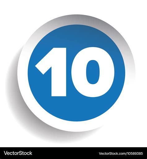 Number Ten Icon Royalty Free Vector Image Vectorstock