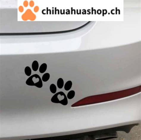 Hunde Pfoten Auto Aufkleber Mit Herz X Cm Silber Oder Schwarz