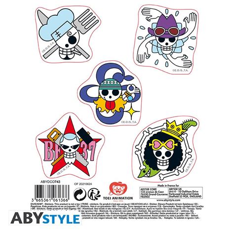 ONE PIECE Mini Stickers Straw Hat Skulls 16x11cm