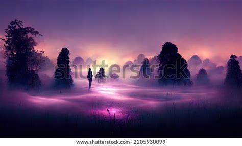 Fairy Fantasy Forest Night Forest Landscape Stock Illustration ...