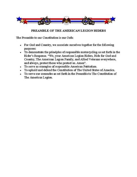 Preamble Of The American Legion Riders Falr12thdistrict