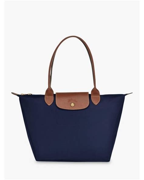 Longchamp Le Pliage Medium Top Handle Bag In Navy — Ufo No More