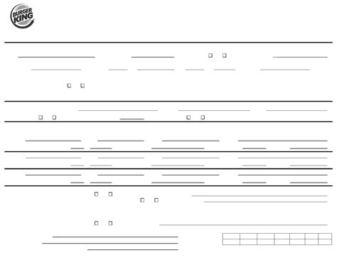 Burger King Application Form - Edit, Fill, Sign Online | Handypdf