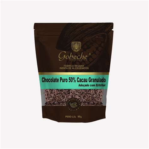 Chocolate Puro Cacau Granulado Gobeche Ado Ado Eritritol G