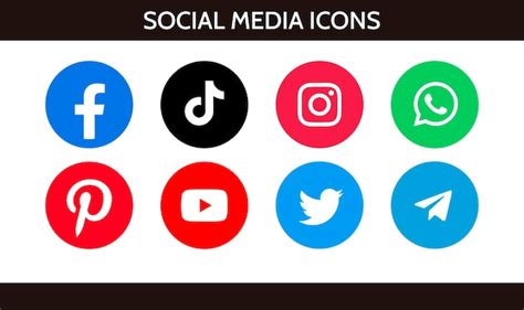 Colección De Logotipos De Redes Sociales Populares Facebook Instagram