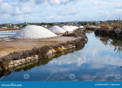 Salt Pans Near Marsala Sicily Italy Stock Photo Image Of