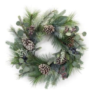 Mixed Pine Eucalyptus Berry Wreath 24 D Traditional Wreaths And