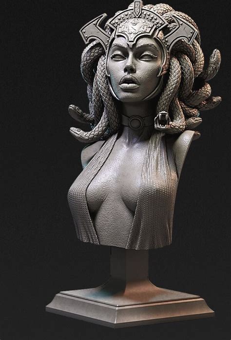 Medusa Bust 3d Stl File Etsy