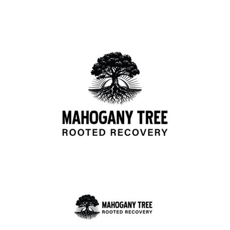 Designs Mahogany Tree Rooted Recovery Grow Into New Life Logo