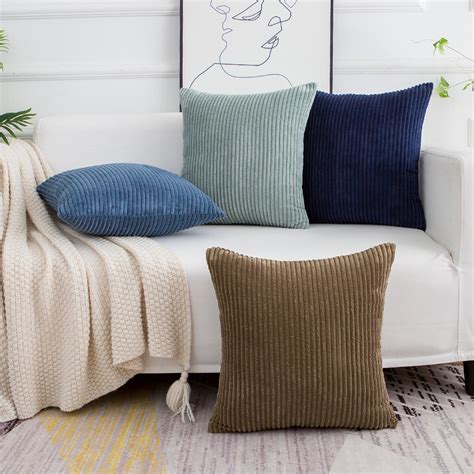 Softalker Pack Of Corduroy Soft Decorative Square Throw Pillow Cover