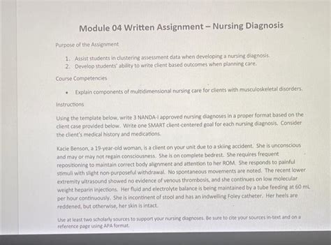 Solved Module Written Assignment Nursing Diagnosis Chegg