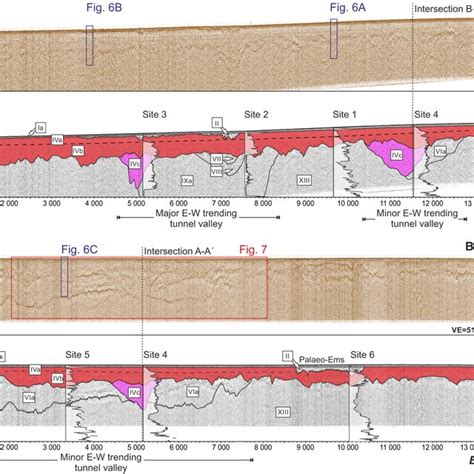 Raw And Interpreted Seismic Sections Along Profiles Aa′ And Bb′ See