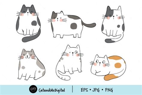 Draw Doodle Funny Cat Clipart Graphic By Catandme · Creative Fabrica