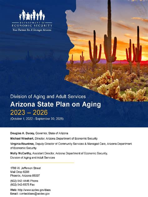 Fillable Online Arizona State Plan On Aging Arizona State