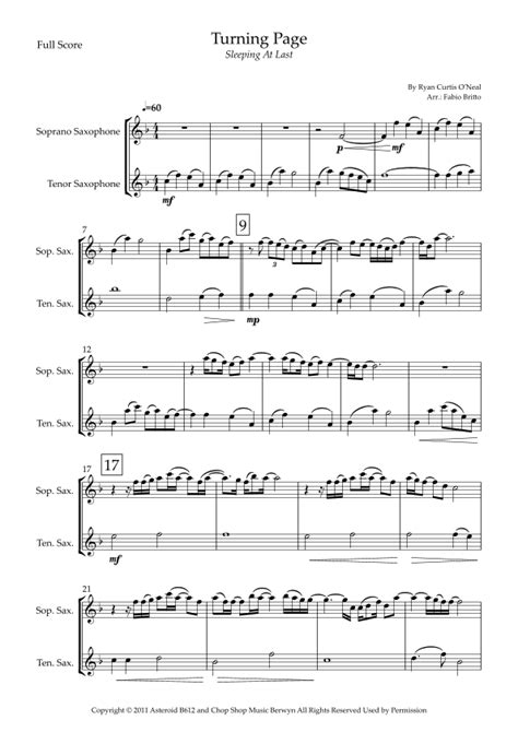 Turning Page Sheet Music Sleeping At Last Instrumental Duet