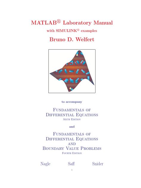MATLAB Manual for Solving Differential Equations | PDF | Trigonometric ...