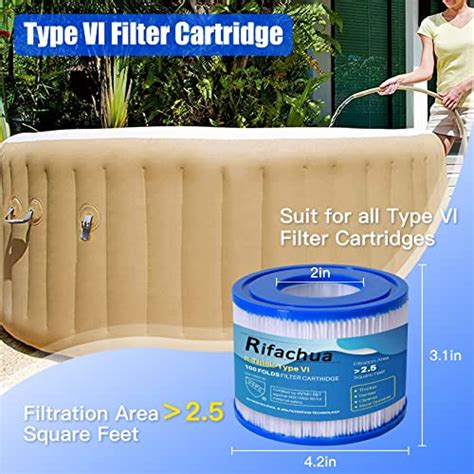 Rifachua Type VI Hot Tub Spa Filter Cartridge Replacement Compatible With Bestway Lay Z Spa