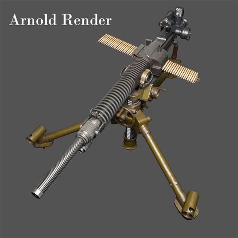 Japanese Heavy Machine Gun During World War Ii 3d Model Cgtrader