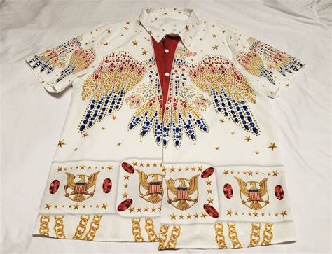 Rare Elvis Presley White American Eagle Jumpsuit Hawa Gem