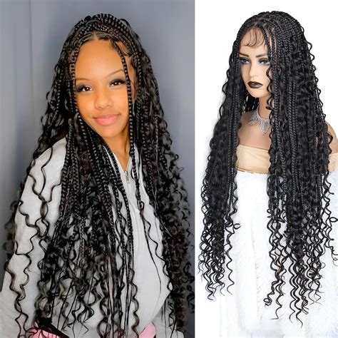 Lounoke 36 In Boho Box Braid Wigs Embroidery Bohemian