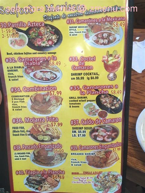 Menu at La Parrilla Mexican Restaurant, San Antonio, Tezel Rd