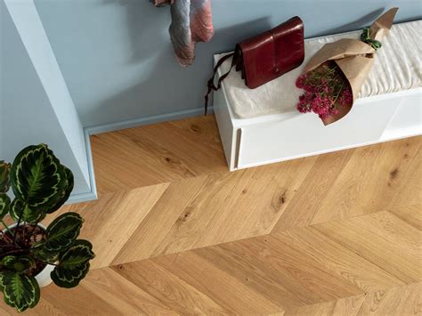 Parquet contrecollé point de Hongrie chêne naturel Chevron Chêne