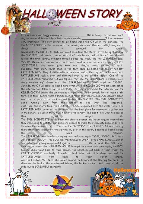 Halloween Story Esl Worksheet By Daivluko