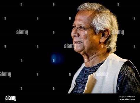 Dhaka Bangladesh Rd Feb Dr Muhammad Yunus Poses For Photos